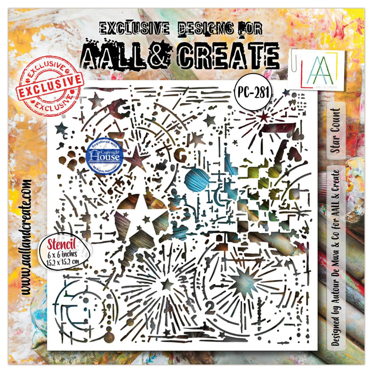 AALL & Create Star Count 6x6 Stencil pc-281