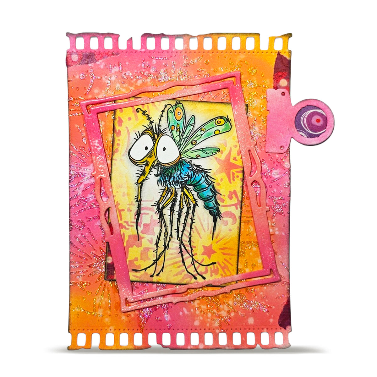 AALL & Create Star Count 6x6 Stencil pc-281 misquito green wings pink frame card