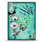 AALL & Create Starfall Rays 6x6 Stencil pc-258 aqua background