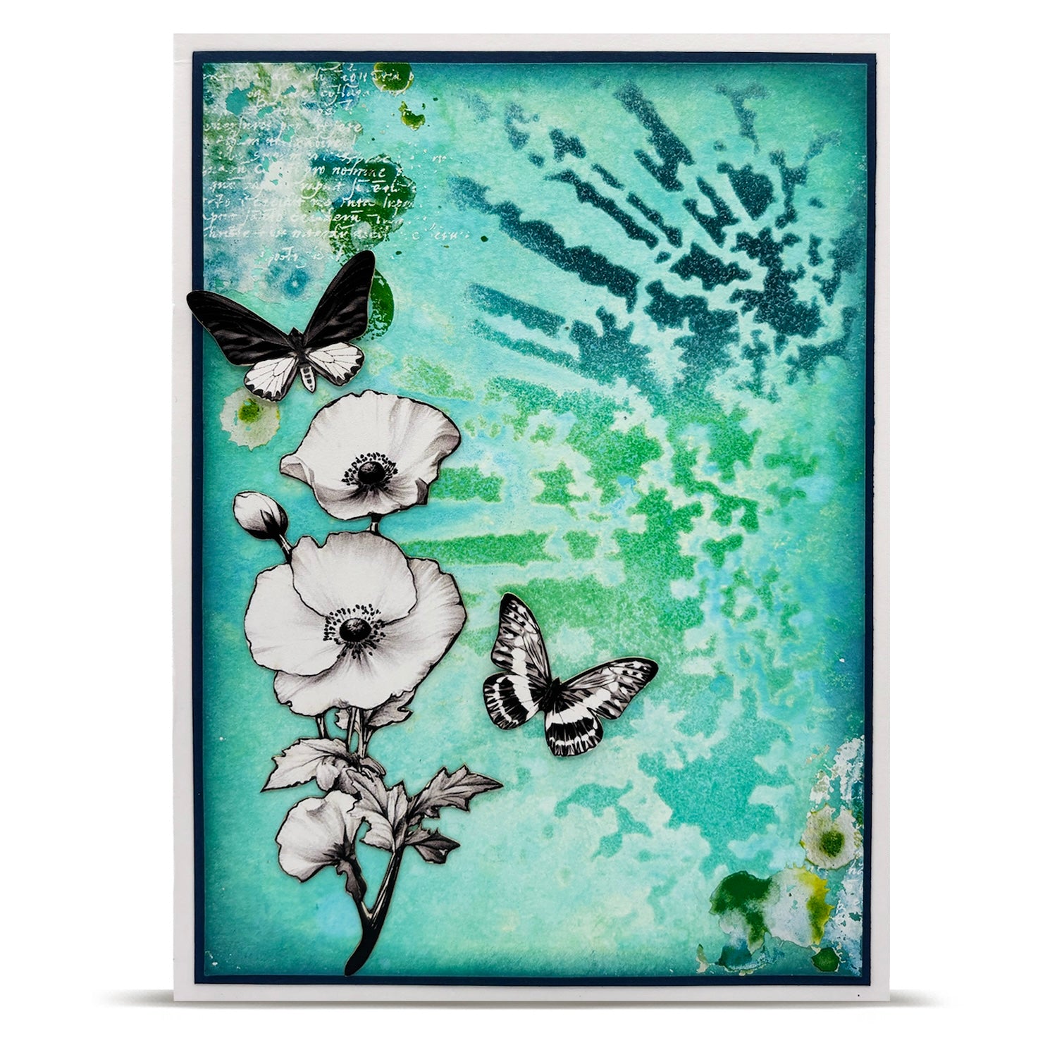 AALL & Create Starfall Rays 6x6 Stencil pc-258 aqua background