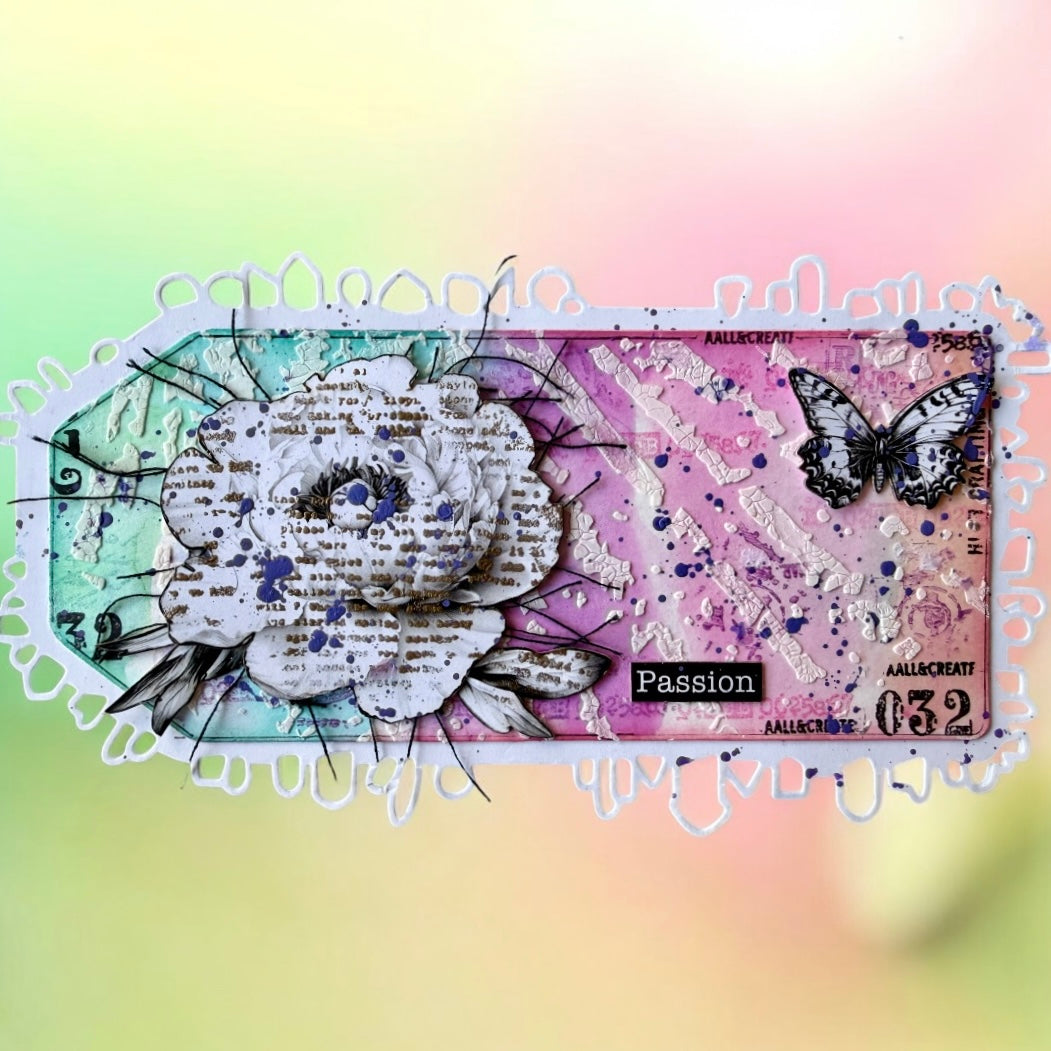 AALL & Create Starfall Rays 6x6 Stencil pc-258 newsprint rose