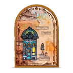 AALL & Create Starflight Dies di-105 woman next to house with cat art acceptance overcome card