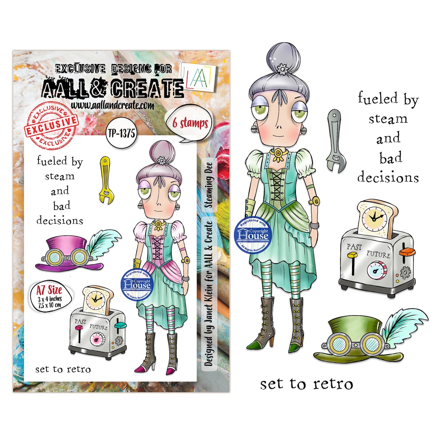 AALL & Create Steaming Dee A7 Clear Stamp Set 1375