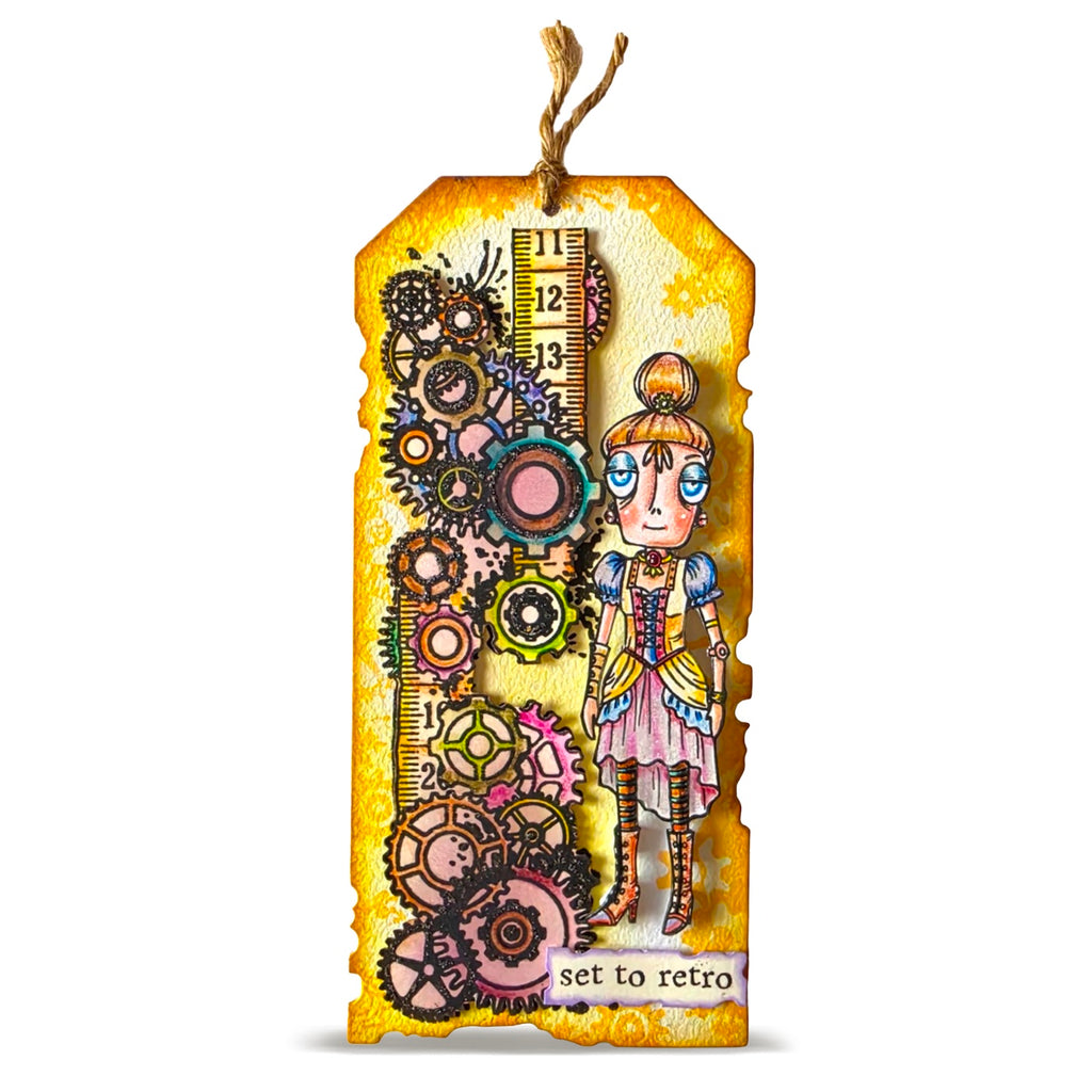 AALL & Create Steaming Dee A7 Clear Stamp Set 1375 set to retro