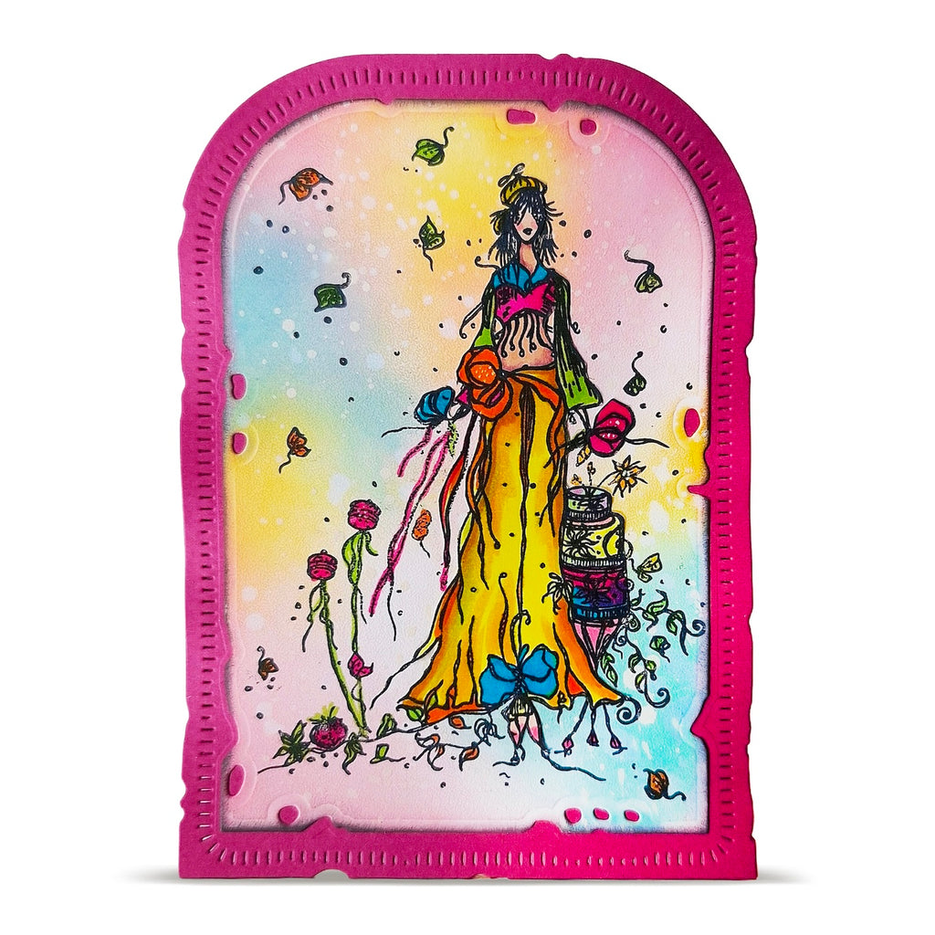 AALL & Create Sugar Atelier A6 Clear Stamp Set 1482 colored leaves yellow dress 