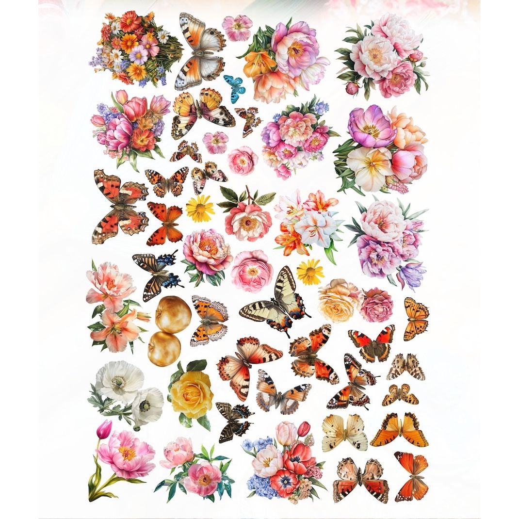 AALL & Create Sunblush Garden A6 Ephemera Die Cuts ep-089 pieces