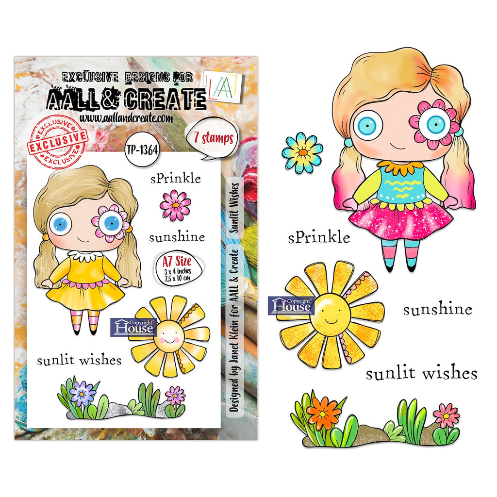 AALL & Create Sunlit Wishes A7 Clear Stamp Set 1364