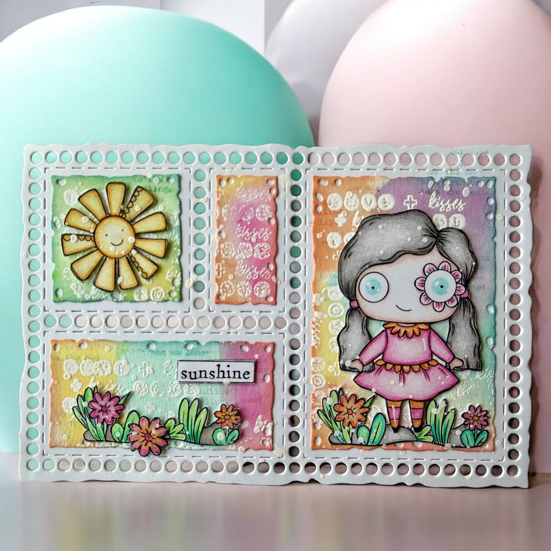 AALL & Create Sunlit Wishes A7 Clear Stamp Set 1364 sunshine pastel
