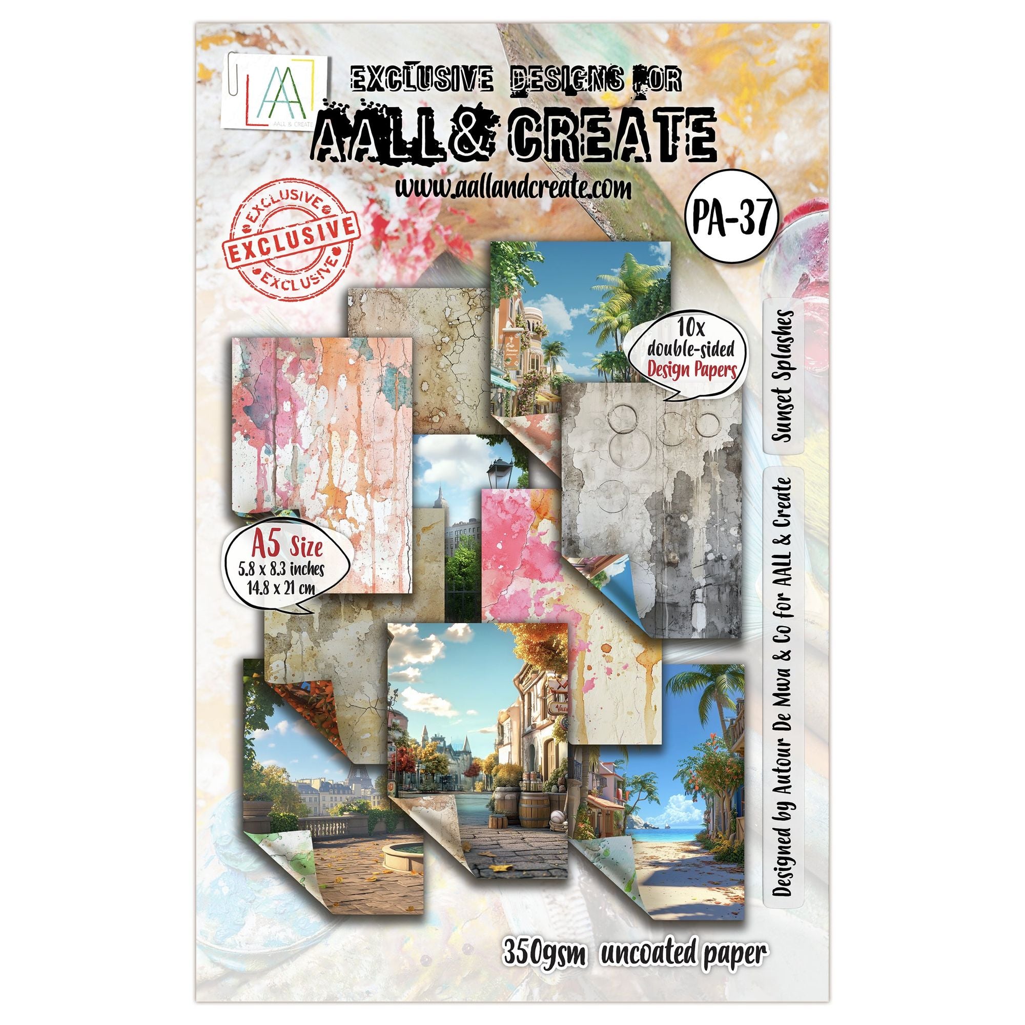 AALL & Create Sunset Splashes A5 Design Paper 37 1
