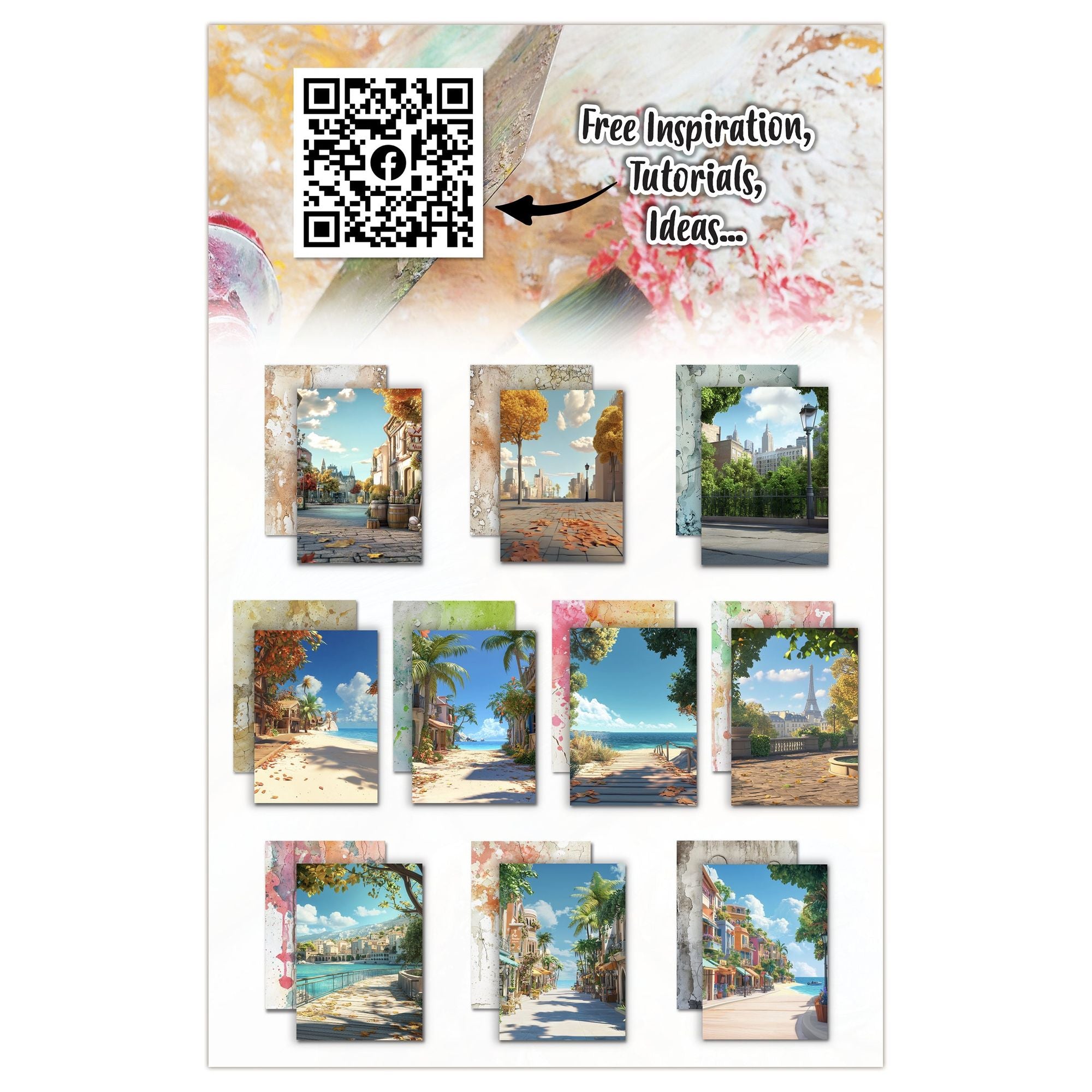 AALL & Create Sunset Splashes A5 Design Paper 37 scenes