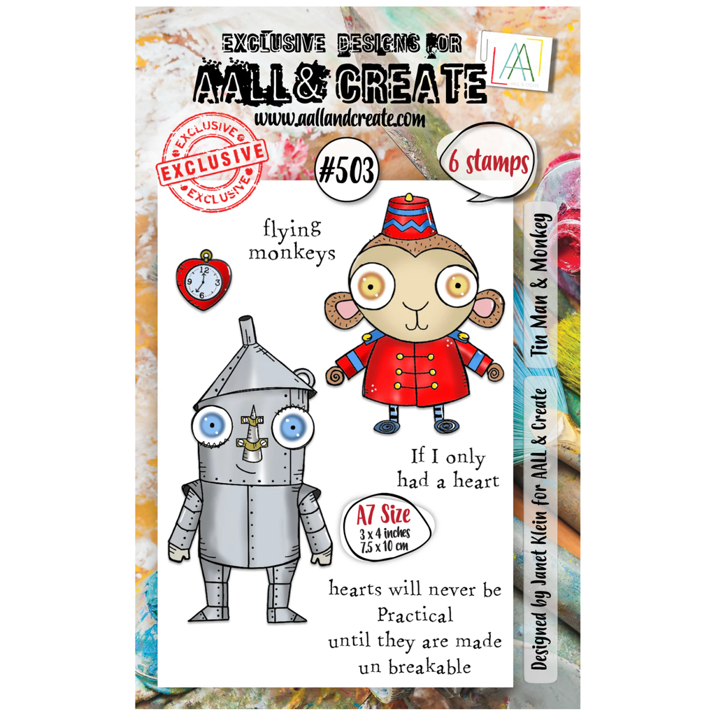 AALL & Create TIN MAN AND MONKEY A7 Clear Stamps 503
