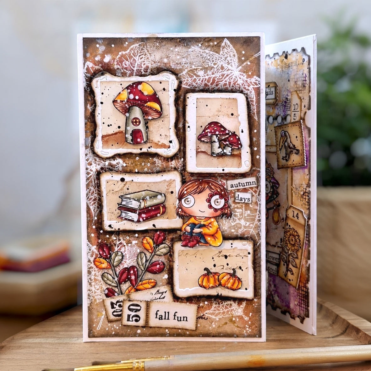 AALL & Create Taggy Tickets Dies die-127 mushrooms books pumpkins fall fun card