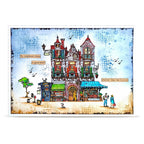 AALL & Create The Little Borough A6 Clear Stamp Set 1475 brick roof birds shudders