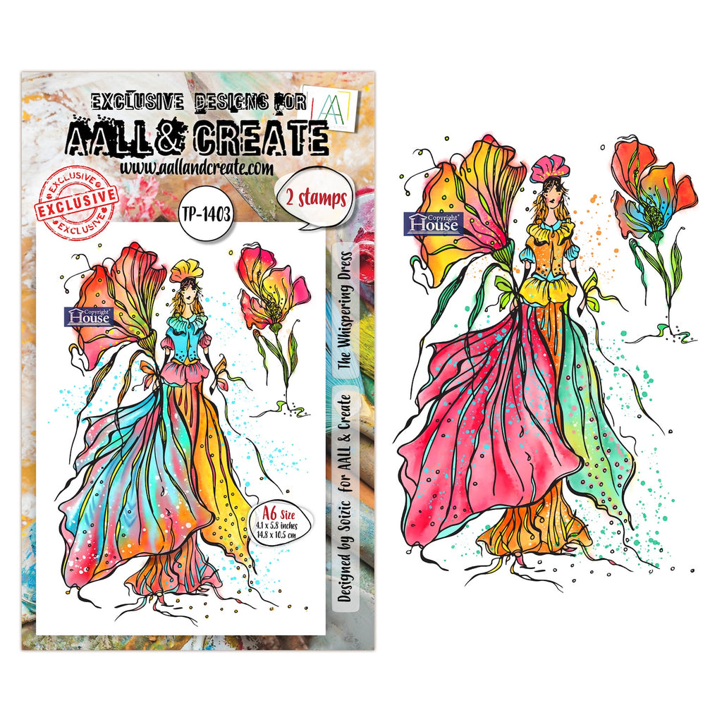 AALL & Create The Whispering Dress A6 Clear Stamp Set 1403