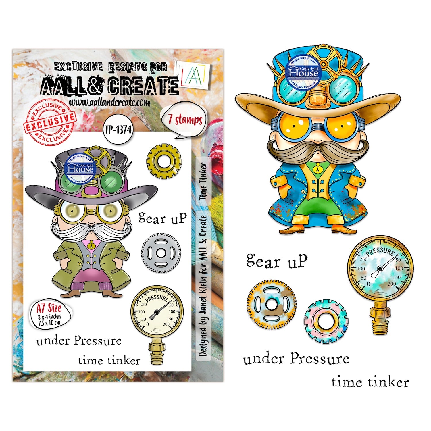 AALL & Create Time Tinker A7 Clear Stamp Set 1374