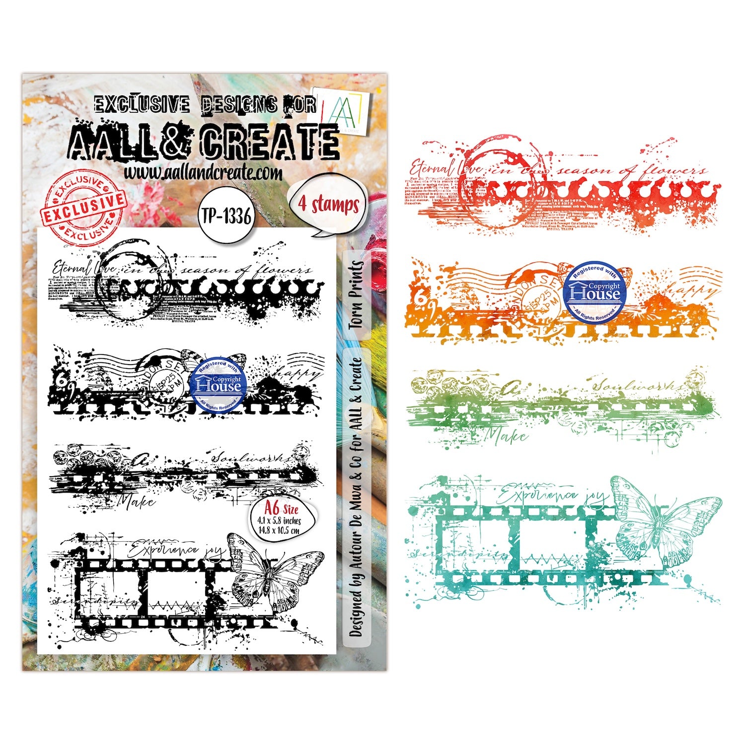AALL & Create Torn Prints A6 Clear Stamp Set 1336