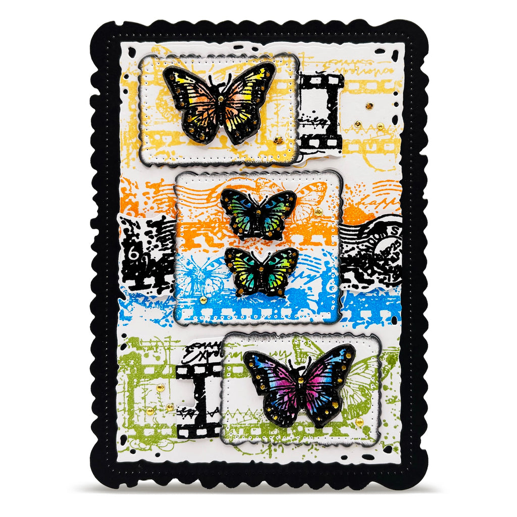 AALL & Create Torn Prints A6 Clear Stamp Set 1336 colorful butterfly
