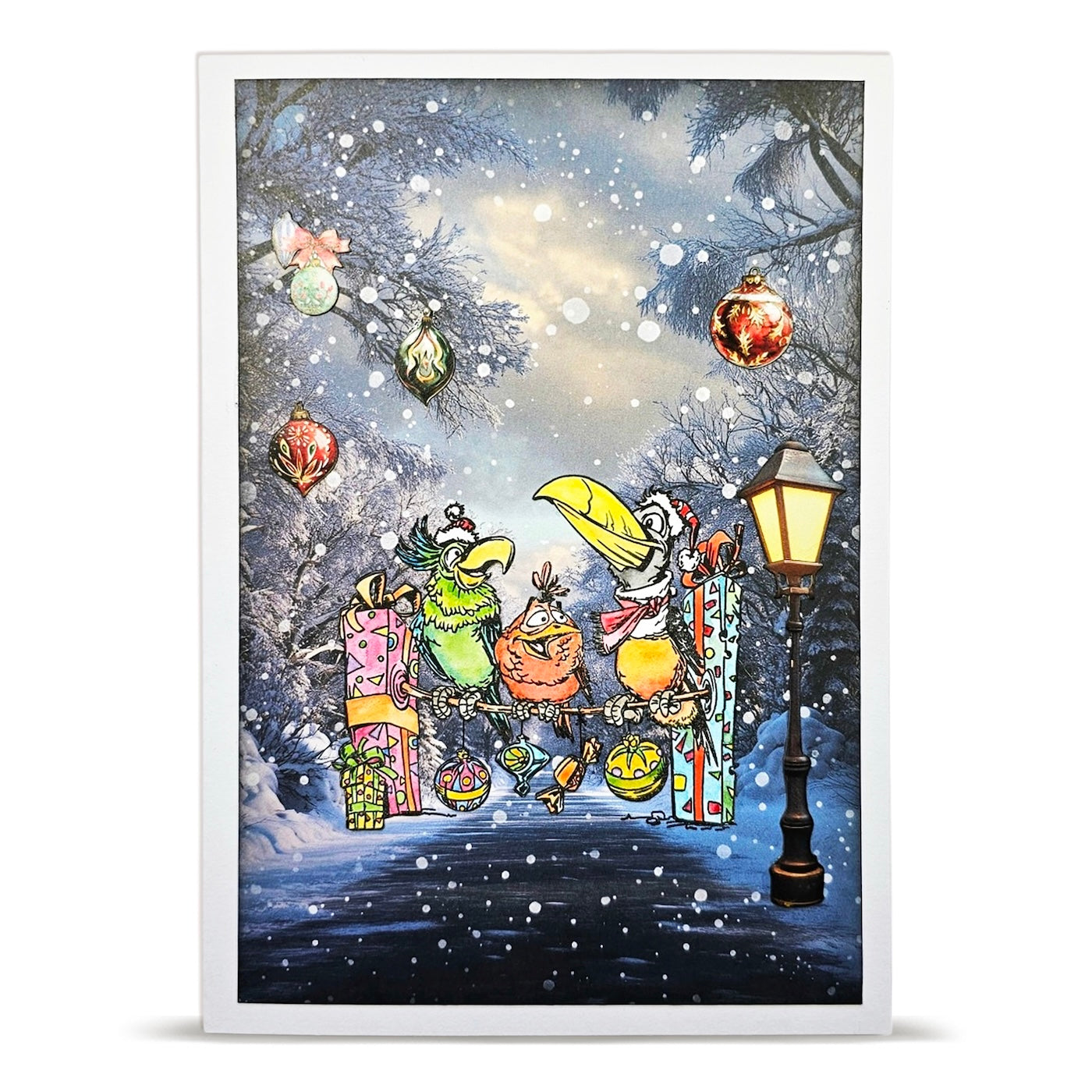 AALL & Create Tweet Treats A6 Clear Stamp Set 1495 snow falling ornaments lamp post