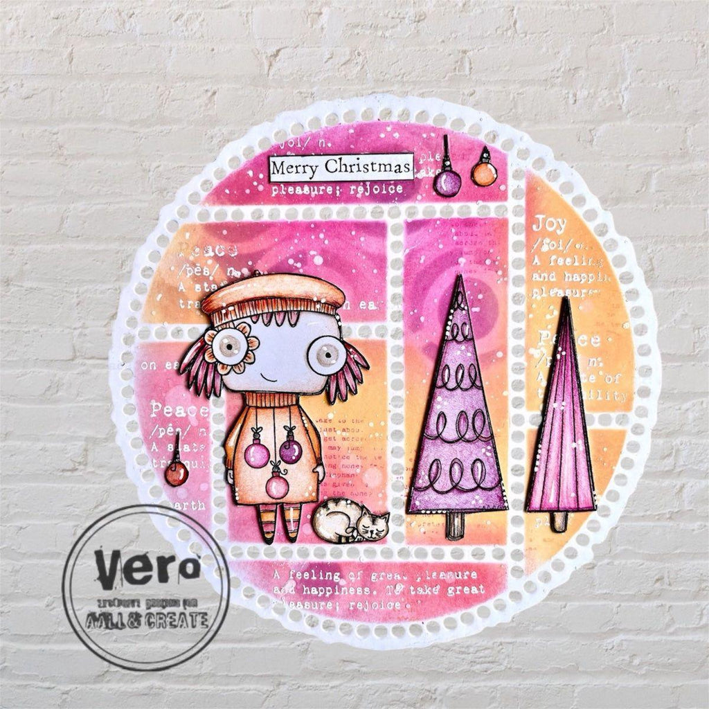 AALL & Create Twirl Pop 6x6 Stencil 237 merry christmas