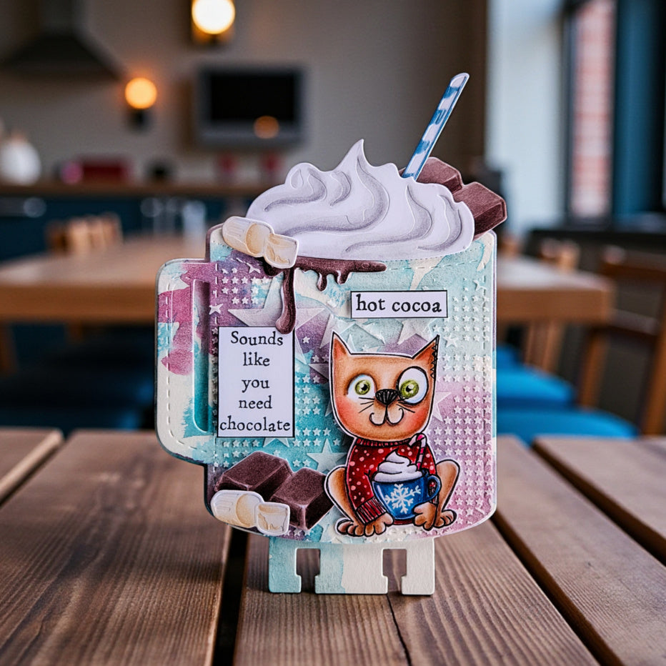 AALL & Create Warm Hug Dies di-102 hot cocoa cat