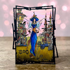 AALL & Create Web Queen A6 Clear Stamp Set 1488 haunted houses blue dress boo card 