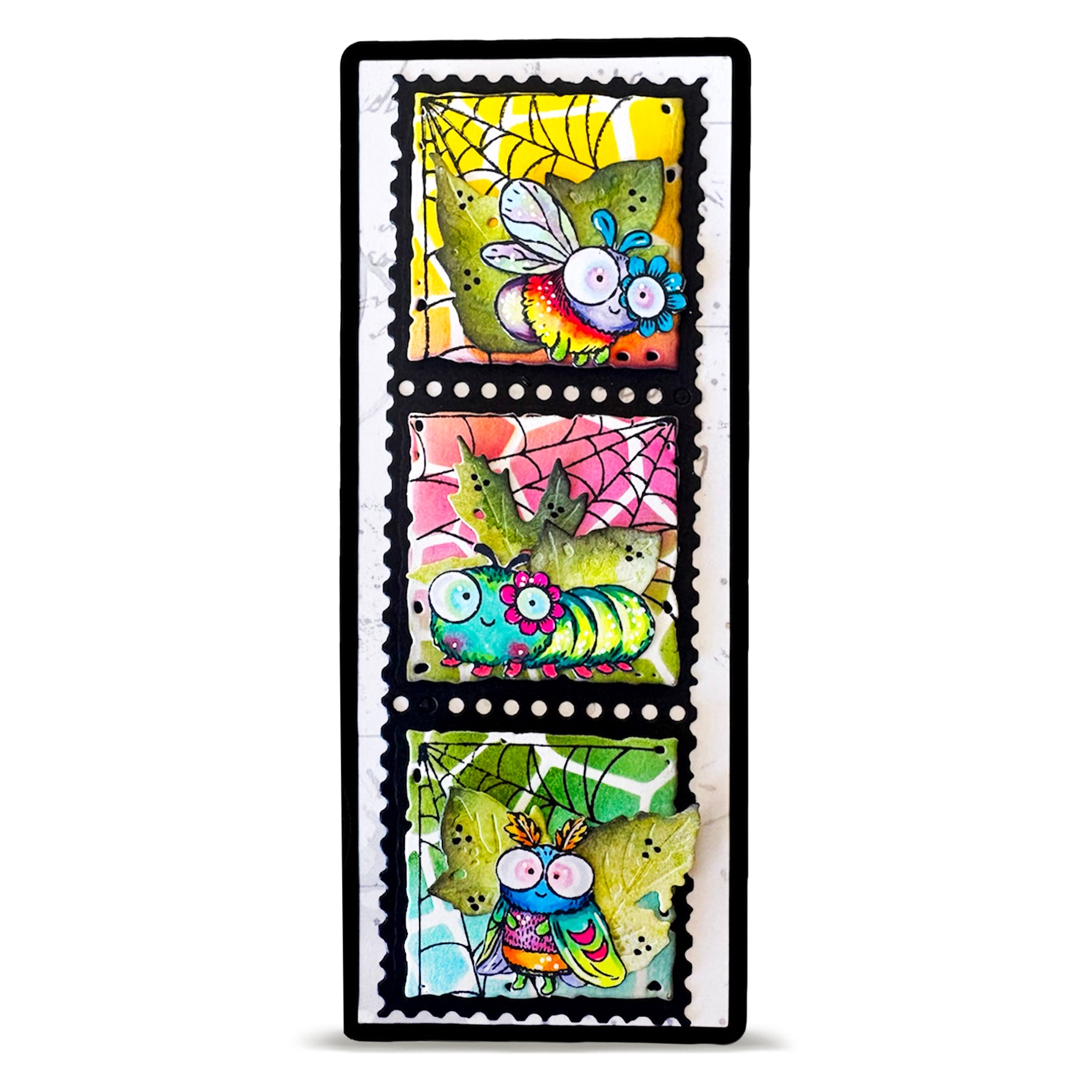 AALL & Create Whiff n Wings A7 Clear Stamp Set 1417 bugs with leaves spiderwebs card