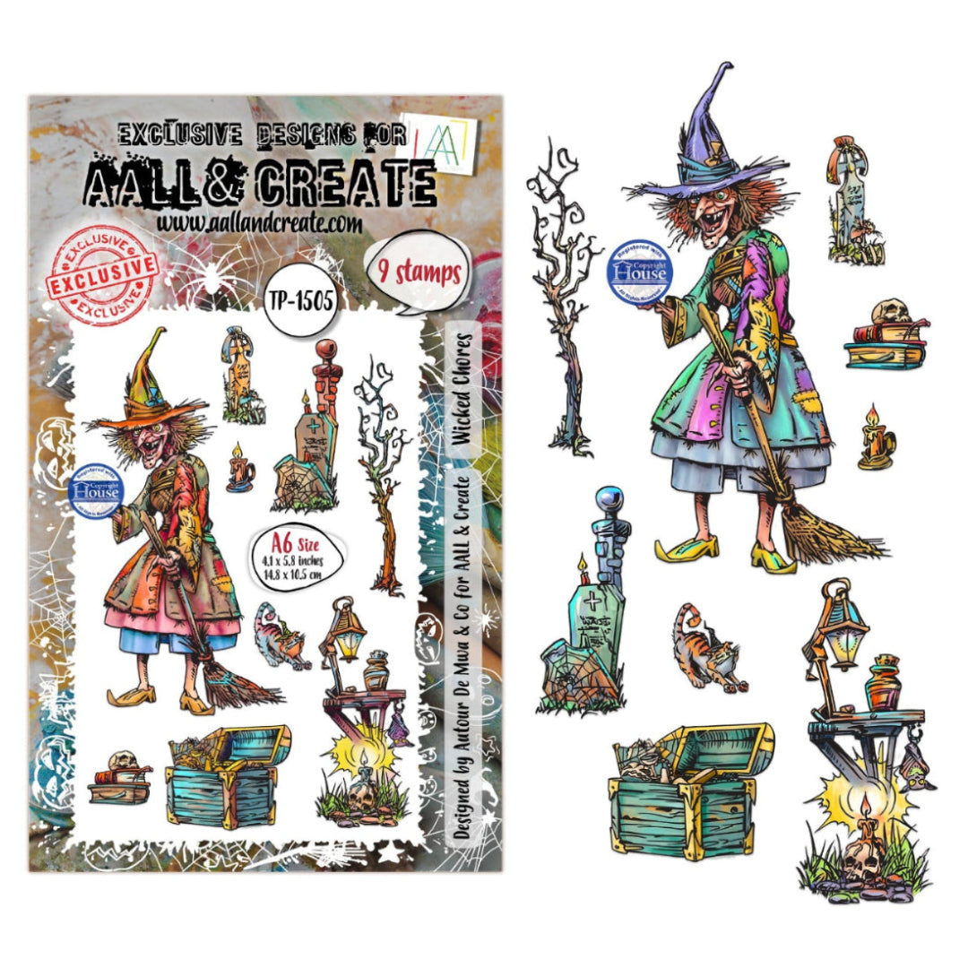 AALL & Create Wicked Chores A6 Clear Stamp Set 1505