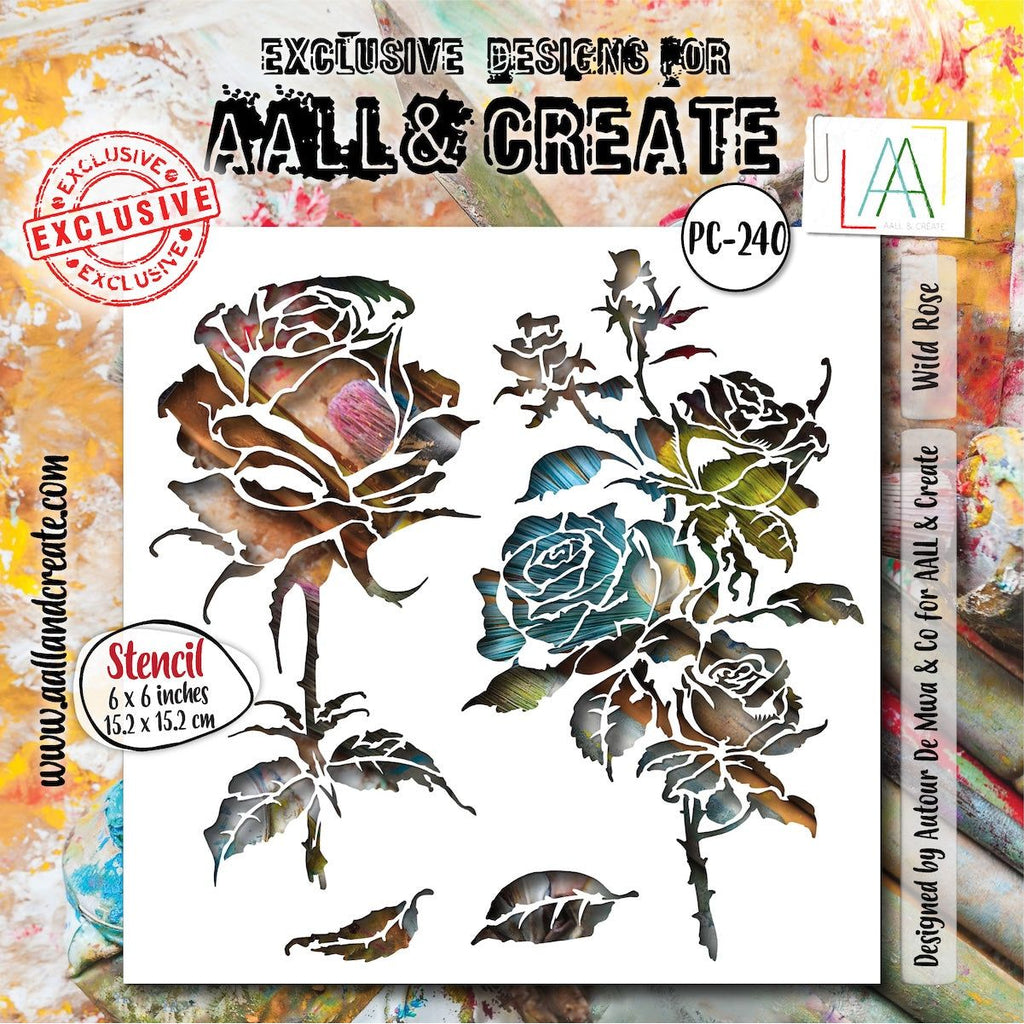 AALL & Create Wild Rose Stencil 240