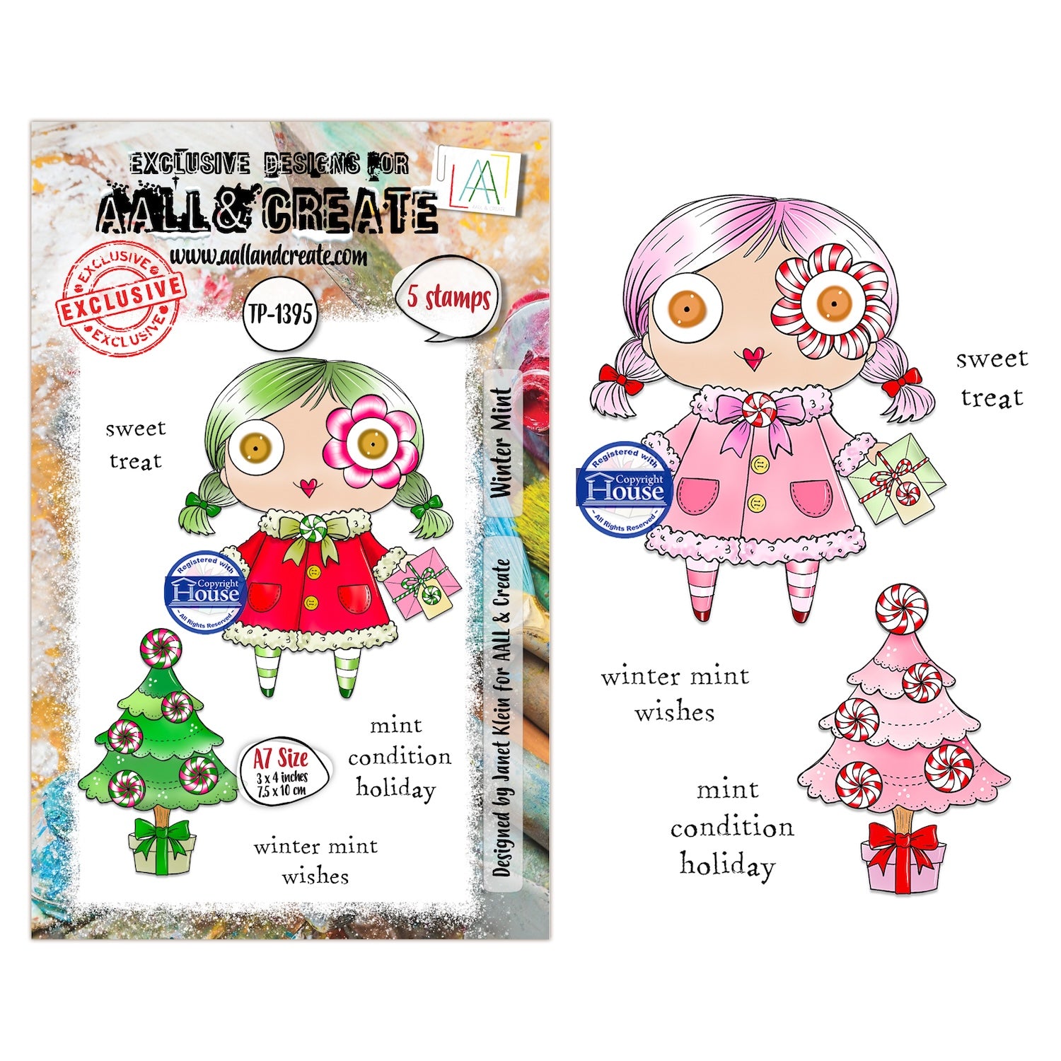 AALL & Create Winter Mint A7 Clear Stamp Set 1395