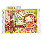 AALL & Create Winter Mint A7 Clear Stamp Set 1395 green card with orange dot sweet treat card