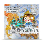 AALL & Create Winter Mint A7 Clear Stamp Set 1395 trees with candy leaves background sweet treat card