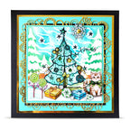 AALL & Create Winter Quiet 6x6 Stencil pc-272 gold trim blue tree ornaments candy xmas card
