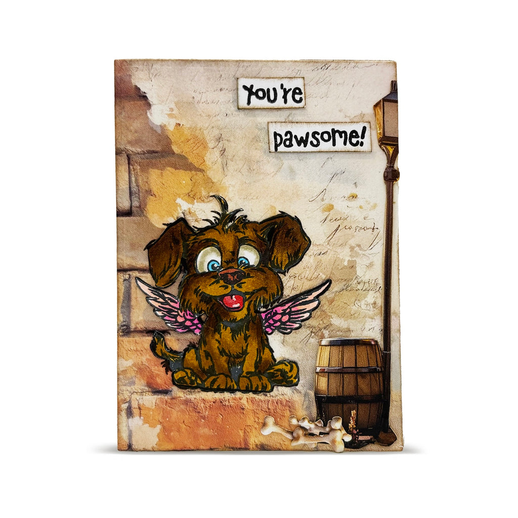 AALL & Create You're Pawsome A6 Clear Stamp Set 1404 angel dog