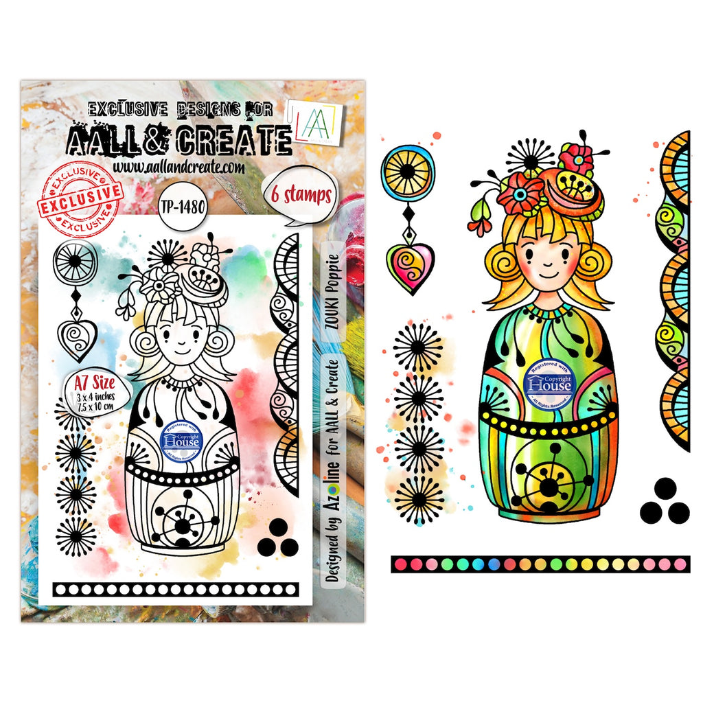 AALL & Create ZOUKI Poppie A7 Clear Stamp Set 1480