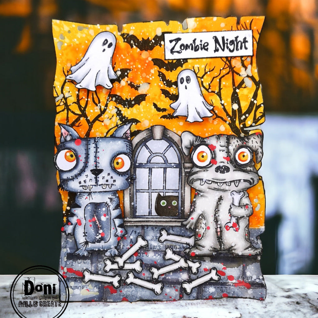 AALL & Create Zombie Night A7 Clear Stamp Set 1202