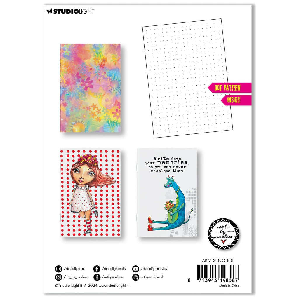 Studio Light Bullet Journal Dot Pattern A6 Set of 3 abm-si-note01package back