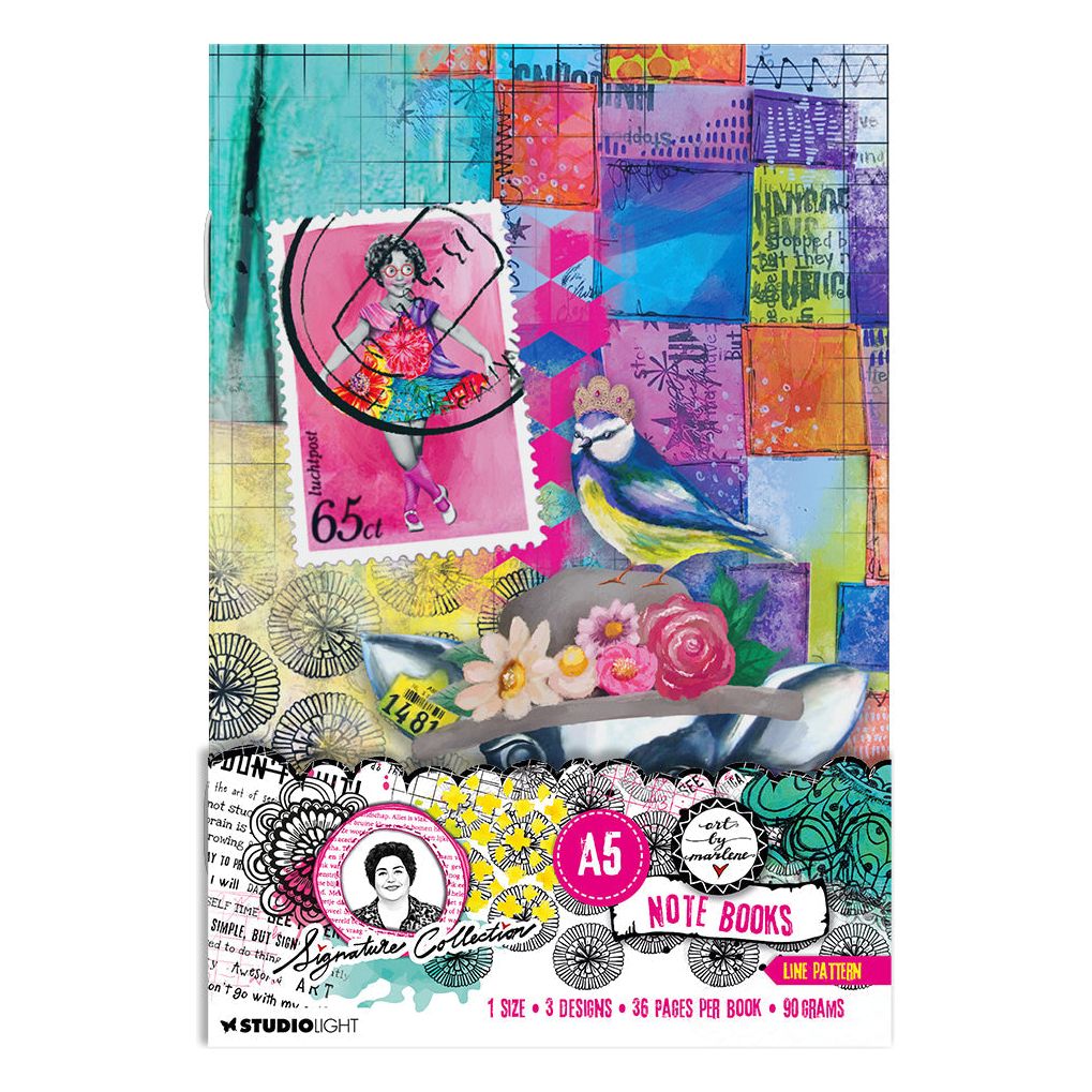 Studio Light Line Pattern Notebook Set of 3 abm-si-note02