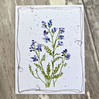 PaperArtsy Alison Bomber Mini Cling Stamp abm010 purple flowers green leaves card