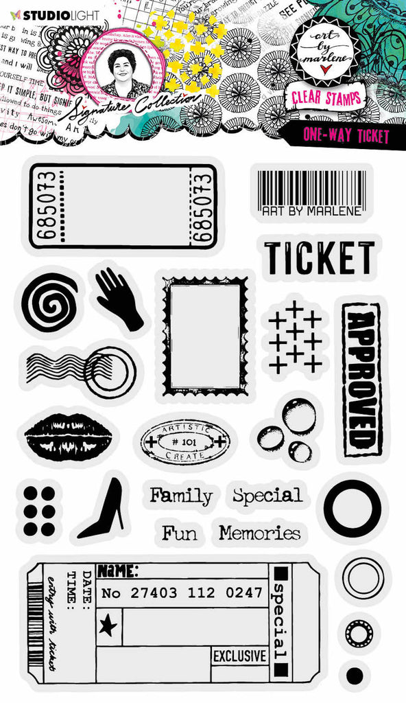 Studio Light One-Way Ticket Clear Stamps abm-si-stamp471