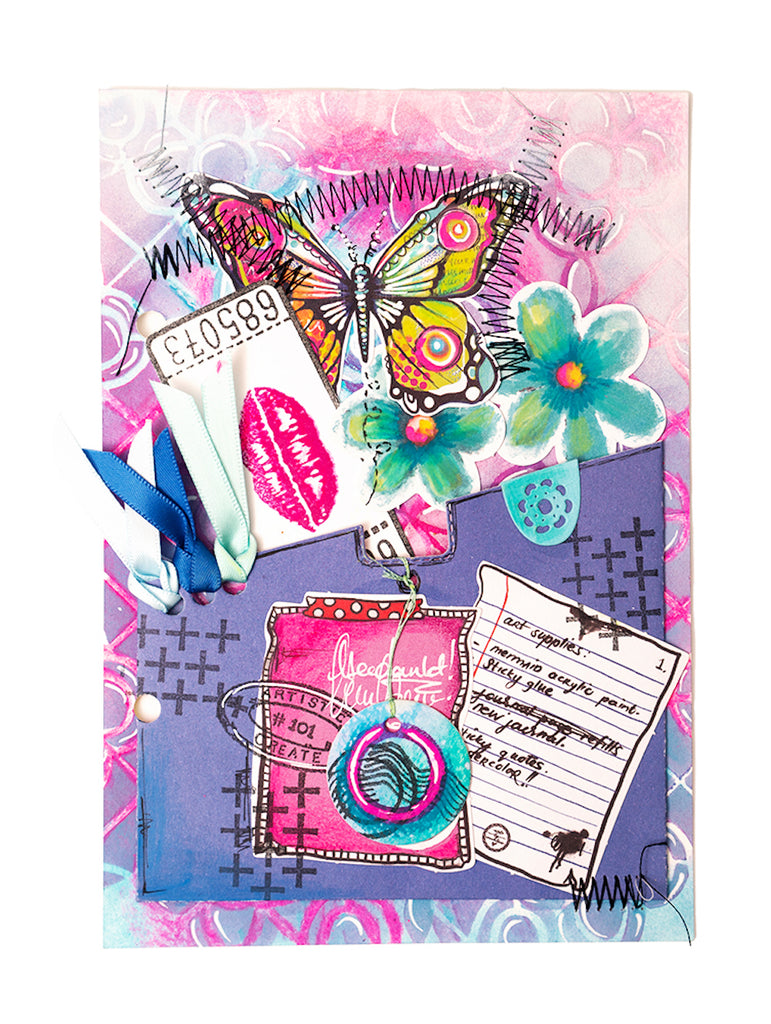 Studio Light One-Way Ticket Clear Stamps abm-si-stamp471 journal pocket