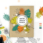 Concord & 9th A Bit Of Paradise Turnabout Stamp Set 11810 hello lovely tropical leaves card 
