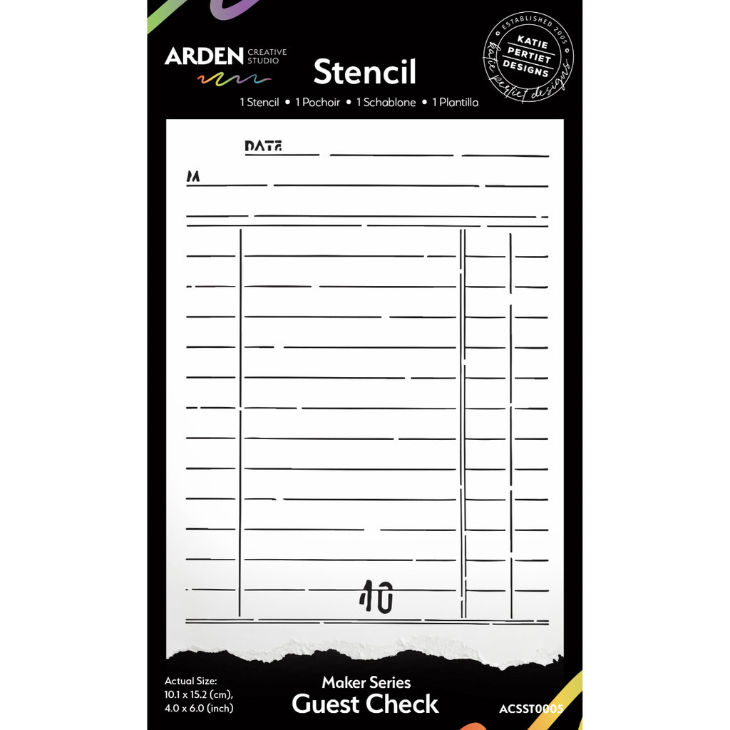 Arden Creative Studio Guest Check Stencil acsst0005