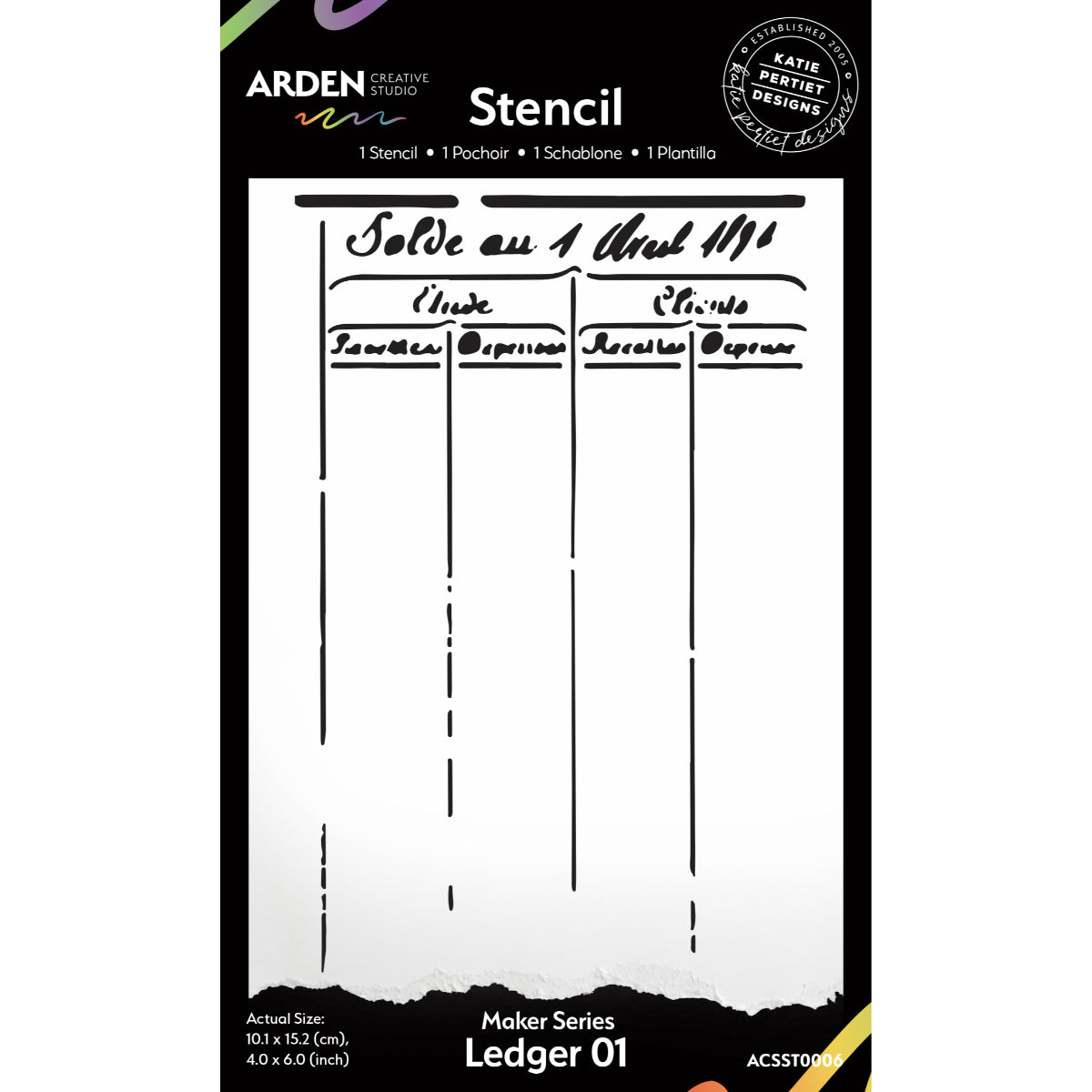Arden Creative Studio Ledger 01 Stencil acsst0006
