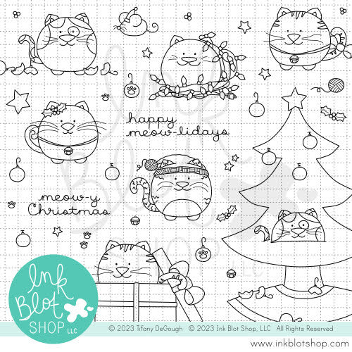 Ink Blot Shop Christmas Cats Clear Stamps inbl161