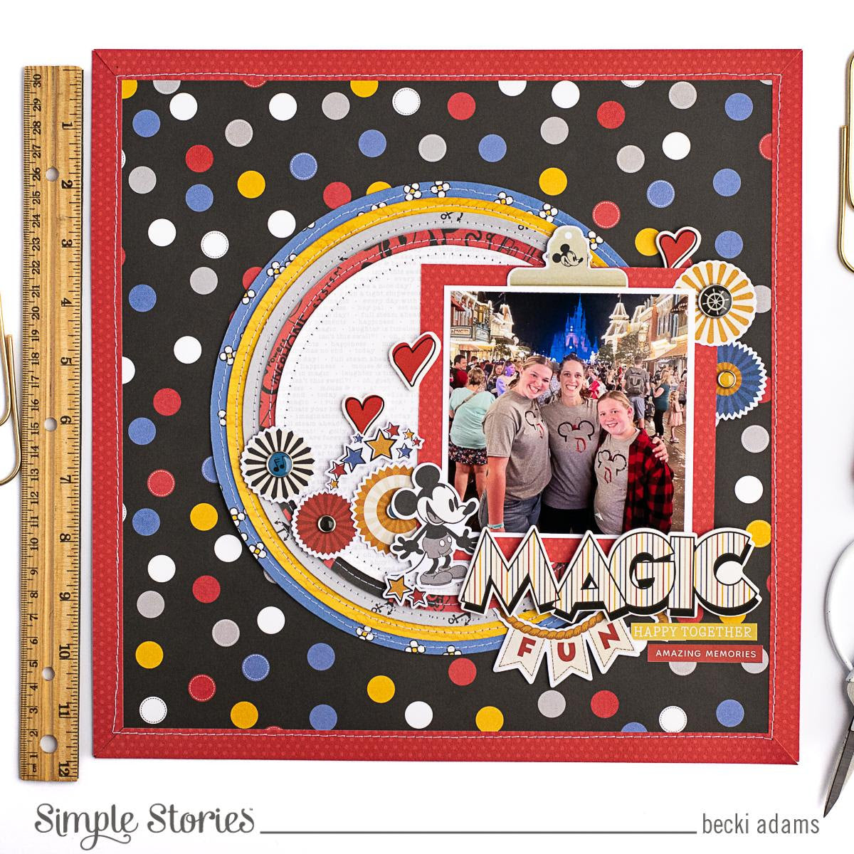 Simple Stories Say Cheese Classic Mouse Bits And Pieces 23418 Magic Fun Layout