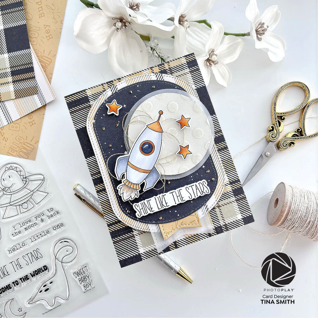 PhotoPlay To The Moon And Back Clear Stamps tmb4403 Shine Like The Stars Card