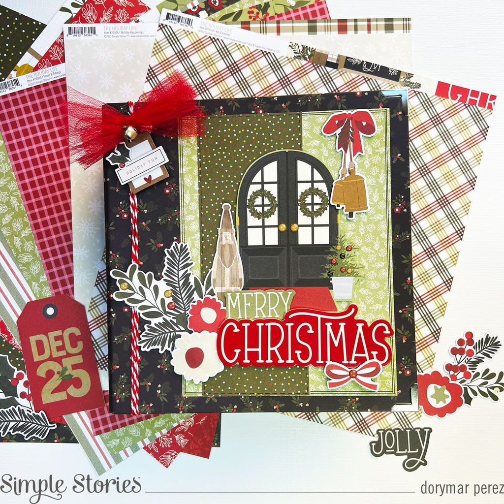 Simple Stories The Holiday Life 6 x 8 Snap Holiday Binder 20530 Christmas Door Layout