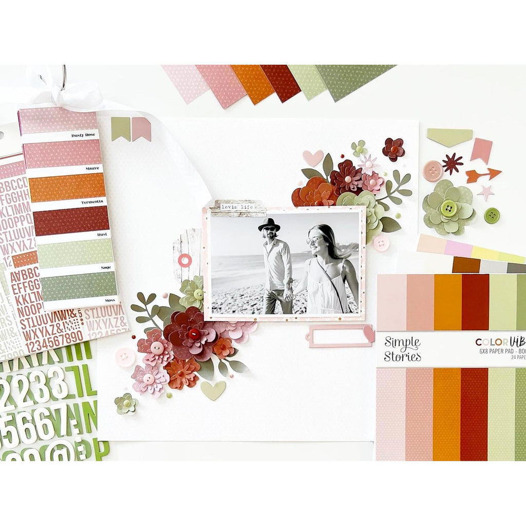 Simple Stories Boho Color Vibe 6 x 8 Paper Pad 13485 Loving Life Layout