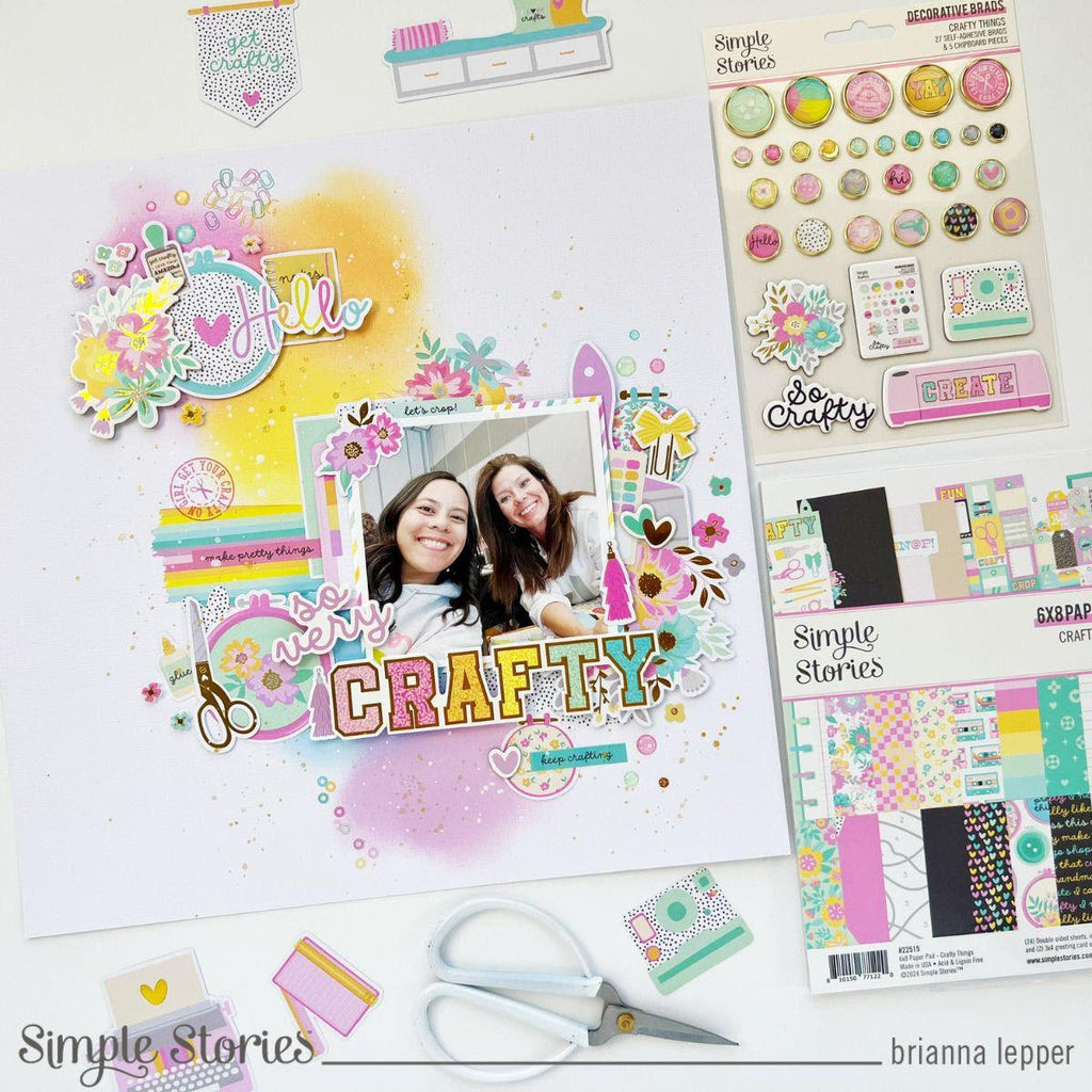 Simple Stories Crafty Things Foam Stickers 22527 Besties Layout