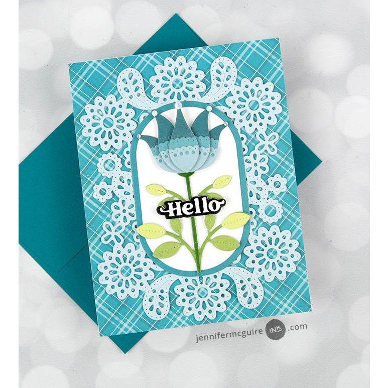 Poppy Stamps Nordic Crown Flower Dies 2610 hello | color-code:ALT01